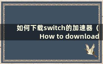如何下载switch的加速器（How to download the Accelerator for switch）